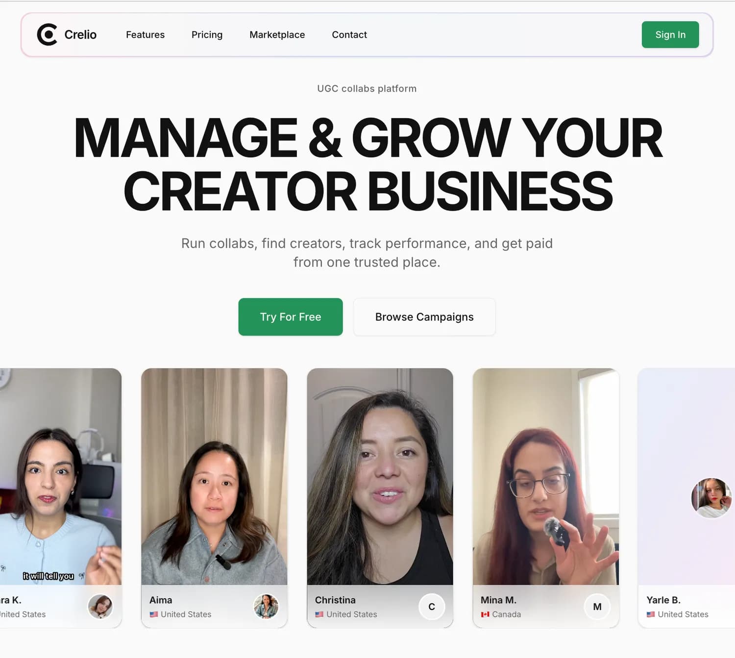 Crelio - UGC Creators